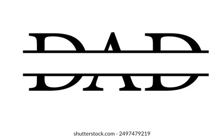 Dad split monogram icon. Clipart image isolated on white background