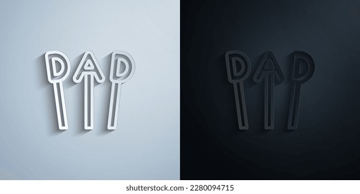 DAD, sticks paper icon with shadow effect vector illuistration design