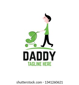 Dad with stroller logo