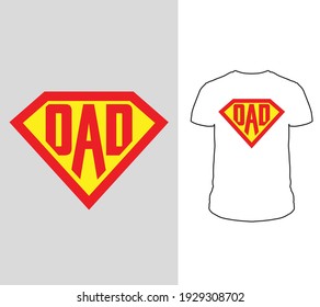 Dad super hero typography sign vector shirt design