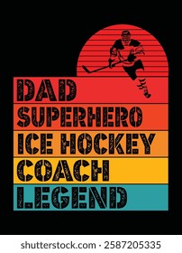 Dad Superhero Ice Hockey Coach Legend Digital Cutting Files