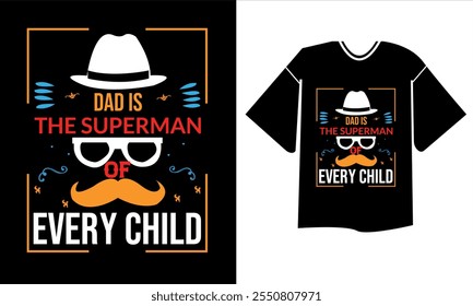 Papá es el superhombre de cada diseño de camiseta de tipografía infantil.