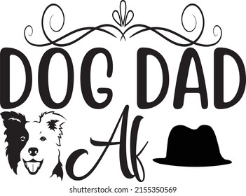 Diseño SVG de papá, archivo vectorial. Papá Perro Af.