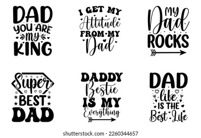 Dad Svg Typography T Shirt Bundle, Papa T Shirt Set, Svg T Shirt Bundle, Father Day T Shirt