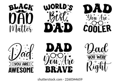 Dad Svg Typography T Shirt Bundle, Papa T Shirt Set, Svg T Shirt Bundle, Father Day T Shirt