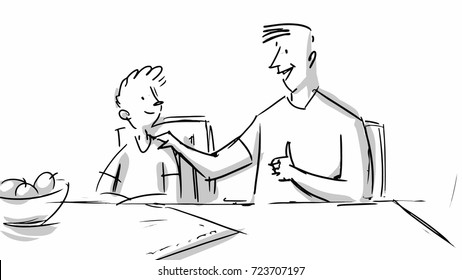 1,656 Cartoon Father And Son Talking Images, Stock Photos & Vectors |  Shutterstock