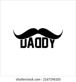 Dad text with mustache logo icon