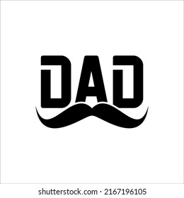 Dad text with mustache logo icon