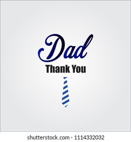 Dad Thank You Vector Template Design Illustration