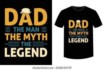 DAD Tshirt Design Vector Art, Father's Day Typography Tshirt Design, Minimal Text Art Tshirt Design