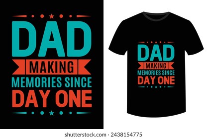 DAD Tshirt Design Vector Art, Father's Day Typography Tshirt Design, Minimal Text Art Tshirt Design