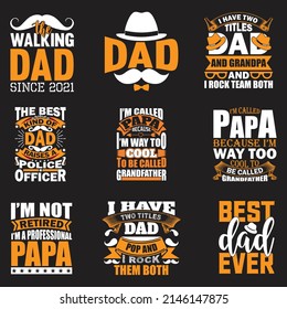 Dad T-shirt And SVG Design Bundle, vector File.