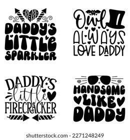 Dad T-shirt And SVG Design Bundle. Happy Father's Day, Motivational Inspirational SVG Quotes T shirt Design Bundle, Vector EPS Editable Files.