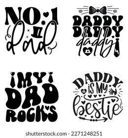 Dad T-shirt And SVG Design Bundle. Happy Father's Day, Motivational Inspirational SVG Quotes T shirt Design Bundle, Vector EPS Editable Files.