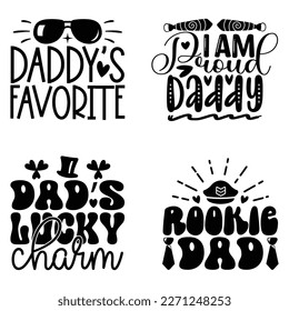 Dad T-shirt And SVG Design Bundle. Happy Father's Day, Motivational Inspirational SVG Quotes T shirt Design Bundle, Vector EPS Editable Files.