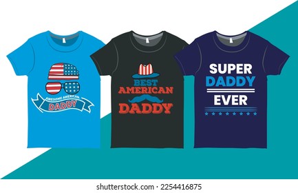 Dad T-shirt Vector Illustration Set