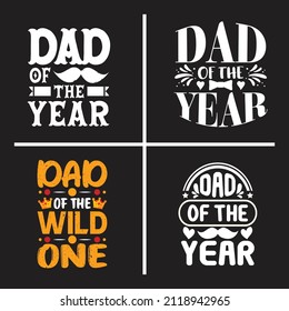 Dad typographic slogan design vector bundle.