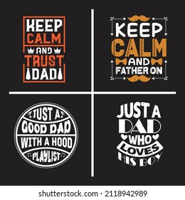 Dad typographic slogan design vector bundle.