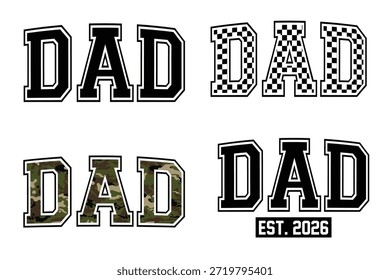 Papa Typografie Design Set mit Mustern