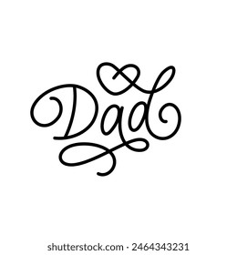 Letras de papá Vector en estilo monoline.