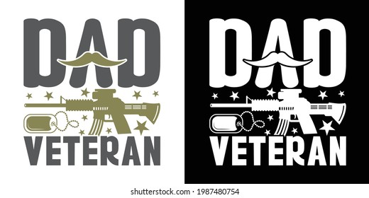 Dad Veteran Printable Vector Illustration