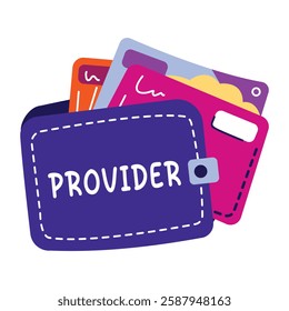 Dad wallet with provide typography, flat sticker