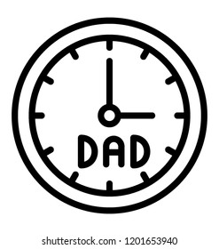 Dad written in clock is icon for fathers day 