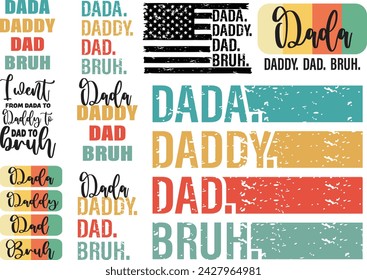 Dada daddy dad bruh, dad father day vector USA American flag