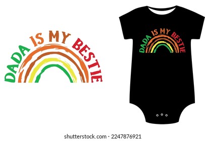  Dada Is My Bestie Shirt, Retro Bestie Shirt For Kids, Cute Everyday Tee, Toddler Shirt,