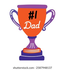 Dada trophy sticker in flat style
