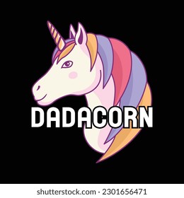 Dadacorn Unicorn Dad And Baby Fathers Day T-Shirt