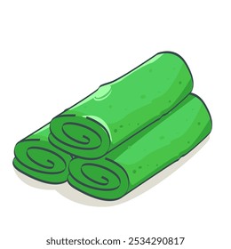 Dadar Gulung Illustration, Indonesian Traditional Food