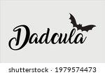 Dadcula with bat Flaying Halloween Vector and Clip Art