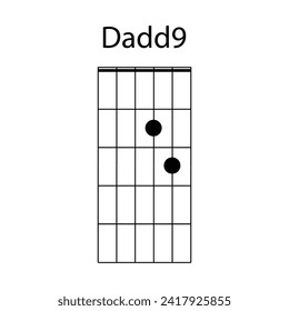Dadd9 guitar chord icon vector illustration design