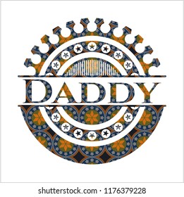 Daddy arabic style emblem. Arabesque decoration.