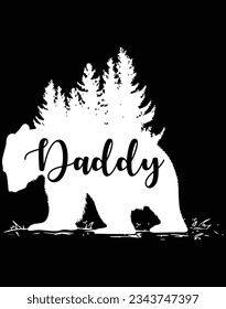 Daddy bear EPS file for cutting machine. You can edit and print this vector art with EPS editor.