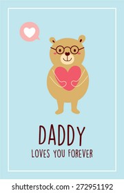 daddy bear loves you forever greeting card