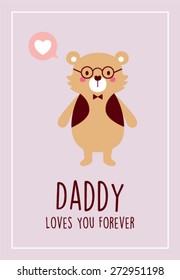 daddy bear loves you forever greeting card