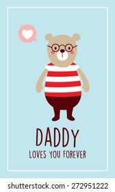 daddy bear loves you forever greeting card