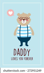 daddy bear loves you forever greeting card
