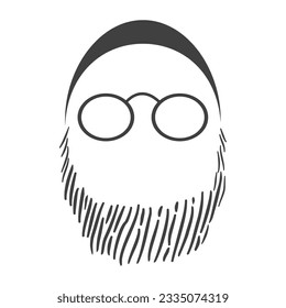 Daddy beard. Muslim father illustration.