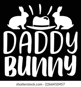 Daddy Bunny - Dad Retro T-shirt And SVG Design. Retro Happy Father's Day, Motivational Inspirational SVG Quotes T shirt Design, Vector EPS Editable Files.