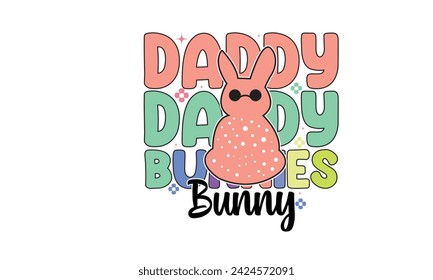 Daddy Bunny Retro T-Shirt Design
