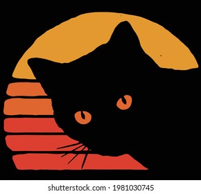 daddy cat vintage vector for t-shirt design or art board design