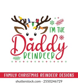 The daddy Christmas Reindeer design, The Christmas Reindeer Family design