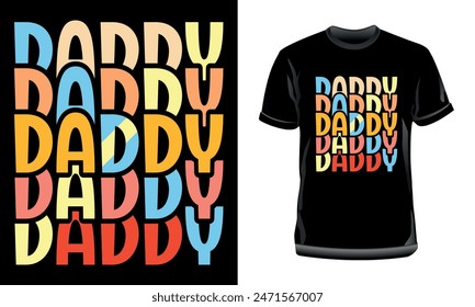 Papi- Diseño de camiseta de tipografía colorida para el amante de papá.