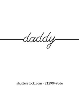 Papi - Diseño minimalista de escritura de dibujo de línea continua, dibujo de una línea