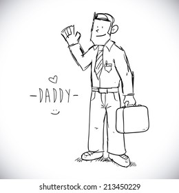 daddy design over white background vector illustration
