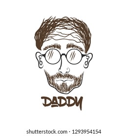 daddy face hand draw