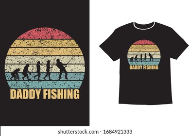 Daddy fishing - Fishing T Shirt Design, Vintage fishing  ,vector illustration, Poster, Custom T-shirt
